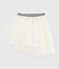Falda infantil lisa de tul con lentejuelas crudo MILK