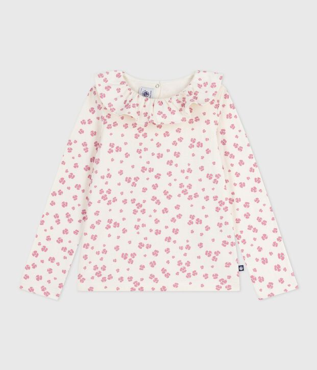 Camiseta infantil de algod&oacute;n de manga larga con estampado crudo/multicolor
