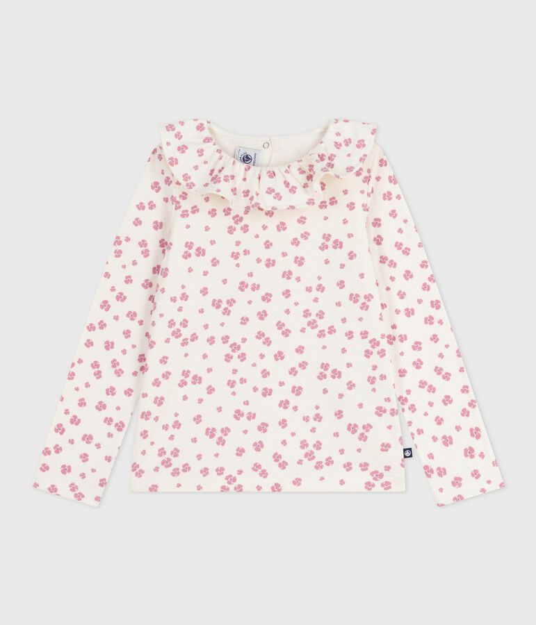 Camiseta infantil de algod&oacute;n de manga larga con estampado crudo/multicolor