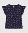 Camiseta infantil de manga corta con estampado de flores azul/multicolor