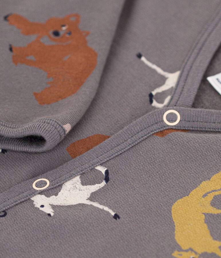 Pijama de felpa con animales para beb&eacute; gris/multicolor
