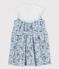 Vestido de popelina estampada para niña blanco MARSHMALLOW/blanco MULTICO
