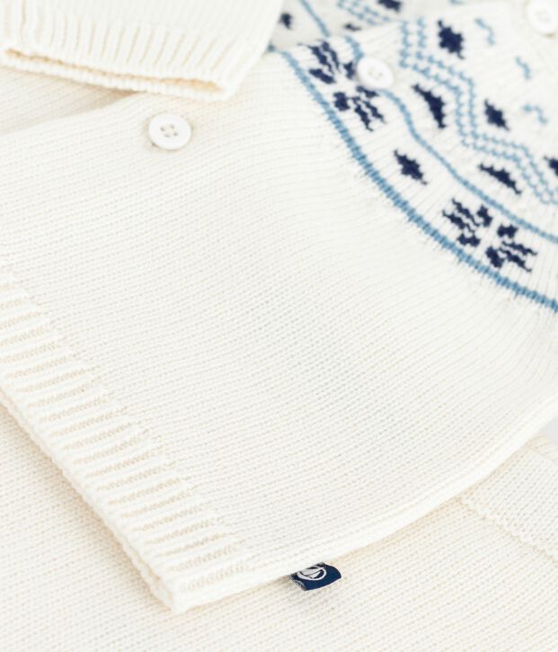 Conjunto de 2 piezas con c&aacute;rdigan de jarcquard tricotado para beb&eacute; azul/azul