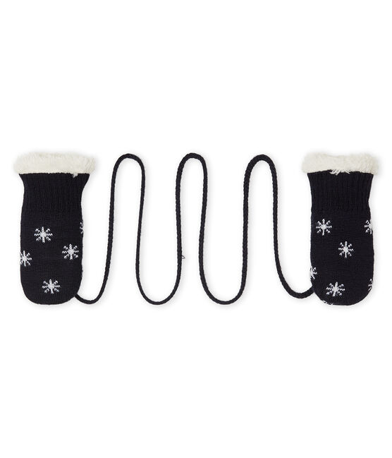 Manoplas para bebé niño con forro de sherpa azul SMOKING/blanco MARSHMALLOW