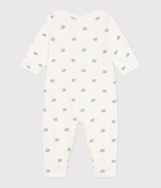 Pijama de algodón con ranas para bebé blanco MARSHMALLOW/blanco MULTICO