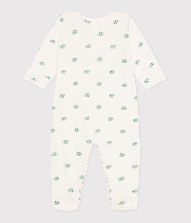 Pijama de algod&oacute;n con ranas para beb&eacute; blanco/multicolor