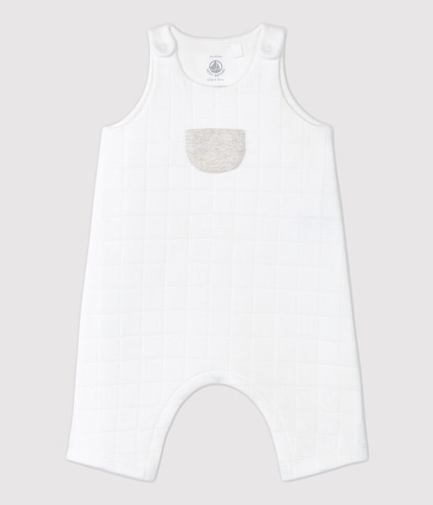 Peto de beb&eacute; acolchado de algod&oacute;n org&aacute;nico blanco