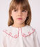 Blusa infantil lisa de manga larga de popelina de algodón blanco ECUME
