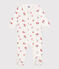 Pijama de algodón con cuello pétalo de frutas para bebé blanco MARSHMALLOW/blanco MULTICO