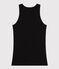 Camiseta de tirantes L'ICONIQUE de algodón biológico de mujer negro NOIR