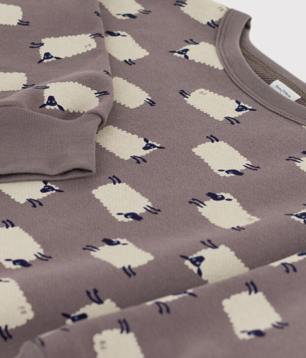 Sudadera estampada de mulet&oacute;n de ni&ntilde;a / ni&ntilde;o gris/multicolor
