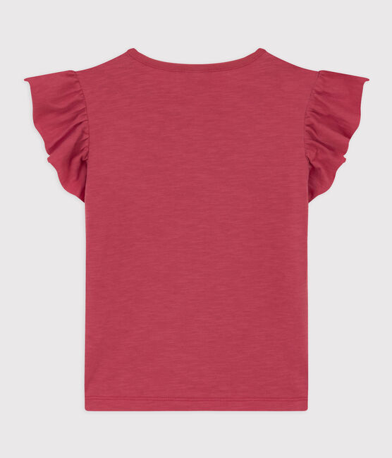 Camiseta de algodón de manga corta para niña rosa PAPI