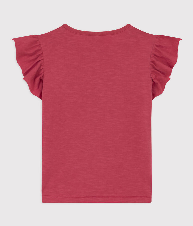 Camiseta de algod&oacute;n de manga corta para ni&ntilde;a rosa