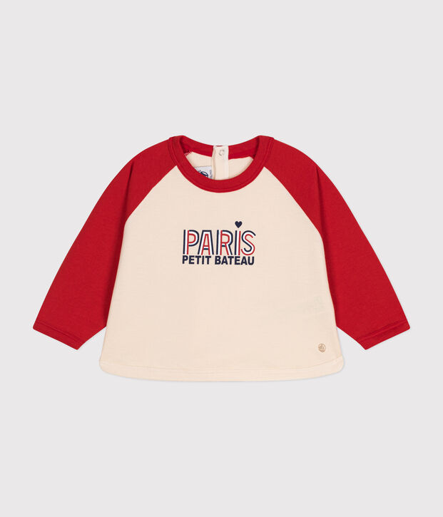 Sudadera de mulet&oacute;n ligero para beb&eacute; rojo/rojo