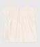 Blusa de algodón de manga corta con estampado de minicorazón para bebé blanco MARSHMALLOW/ ORGE