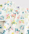 Pijama de flores primaverales de niña de tejido tubular blanco MARSHMALLOW/blanco MULTICO