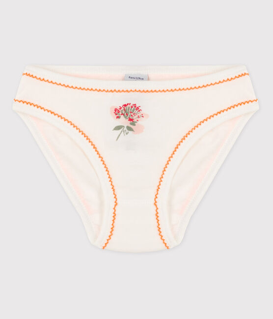 Braguita de algodón de niña blanco MARSHMALLOW/ ORANGE