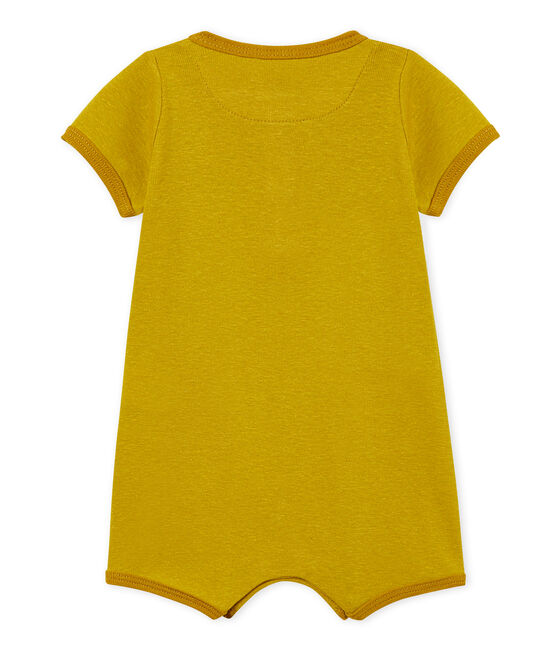 Mono corto de algodón/lino para bebé niño verde BAMBOO