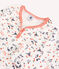 Camisón de flores con estampado de París de niña de algodón orgánico blanco MARSHMALLOW/blanco MULTICO