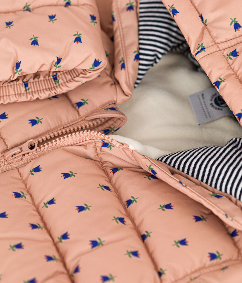 Abrigo estampado de beb&eacute; beige/multicolor