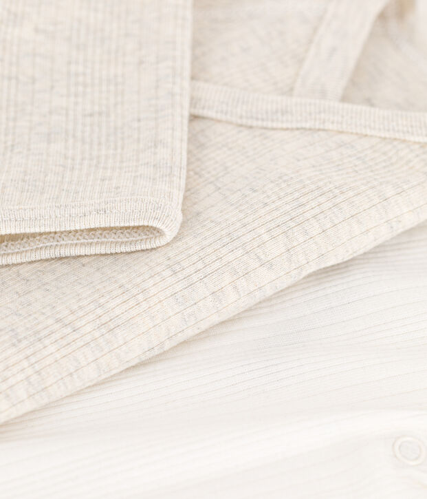 Juego de 2 bodis cruzados de manga larga de algod&oacute;n multicolor