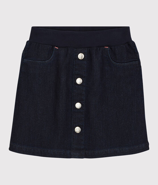 Falda de tejido vaquero de niña azul DENIM BLEU FONCE
