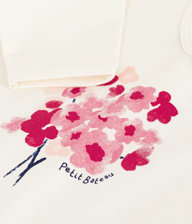 Camiseta de algod&oacute;n de manga larga para beb&eacute; MILK