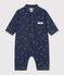 Mono largo de tejido denim con estampado de barcos para beb&eacute; azul/crudo