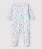 Pijama enterizo gris jaspeado con estrellas de terciopelo de bebé niña gris POUSSIERE/blanco MULTICO