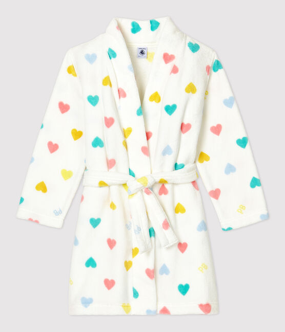 Bata con corazones multicolores de niña con flores blanco MARSHMALLOW/blanco MULTICO