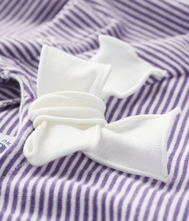 Blusa de manga corta para beb&eacute; ni&ntilde;a violeta/blanco