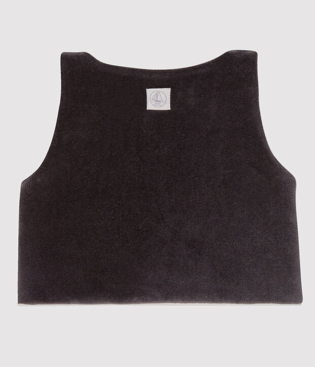 Chaleco para beb&eacute; de terciopelo gris