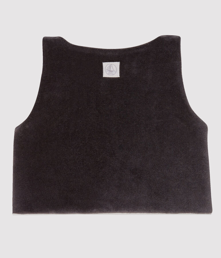 Chaleco para beb&eacute; de terciopelo gris