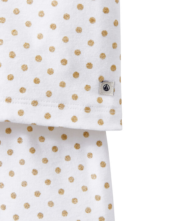 Pijama corto para ni&ntilde;a blanco/amarillo