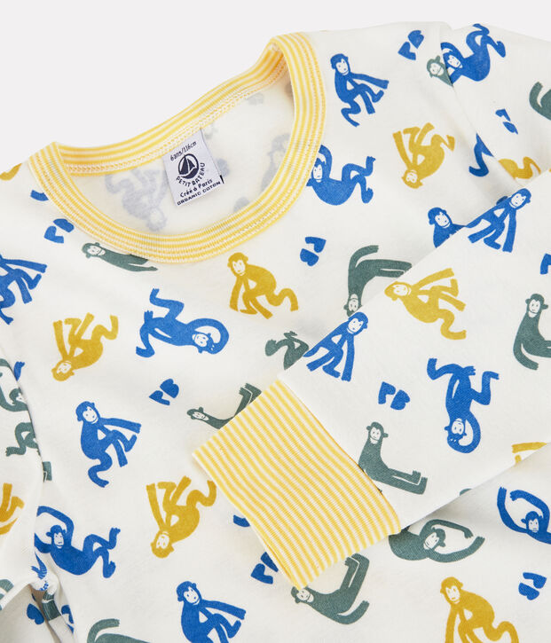 Pijama con monos fosforescentes de algod&oacute;n de ni&ntilde;o blanco/multicolor