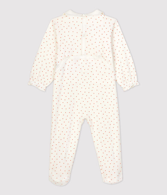 Pelele con corazoncitos de algodón de bebé blanco MARSHMALLOW/ PAPAYE