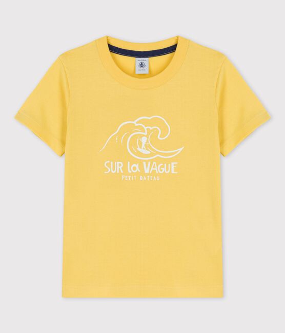 Camiseta de manga corta de algodón de niño amarillo ORGE