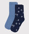 2 pares de calcetines de algodón con estampado de flores para niña variante 1