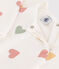 Pijama de terciopelo con corazones multicolores para bebé blanco MARSHMALLOW/blanco MULTICO