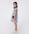 Vestido infantil de algodón de manga corta blanco MARSHMALLOW/azul SMOKING