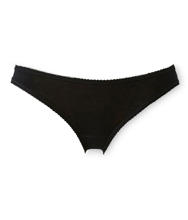 Braguita de algod&oacute;n para mujer negro