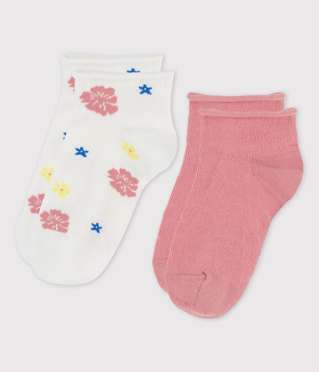 Juego de 2 pares de calcetines de ni&ntilde;a multicolor