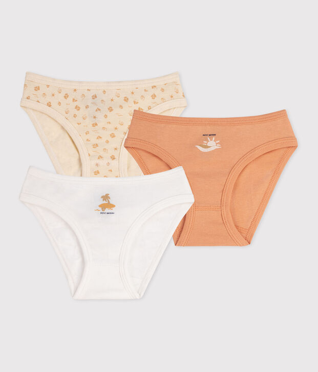 Juego de 3 braguitas infantiles de algod&oacute;n estampado multicolor