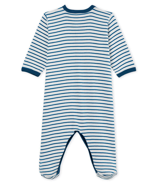 Pelele de algodón para bebé de niño blanco MARSHMALLOW/azul CONTES