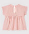 Blusa de manga corta de tejido tubular de rayas de bebé niña rosa FLEUR/rosa COPPER