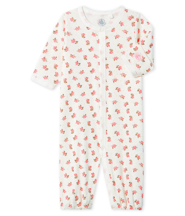 Mono saco para beb&eacute; de punto blanco/rosa/multicolor