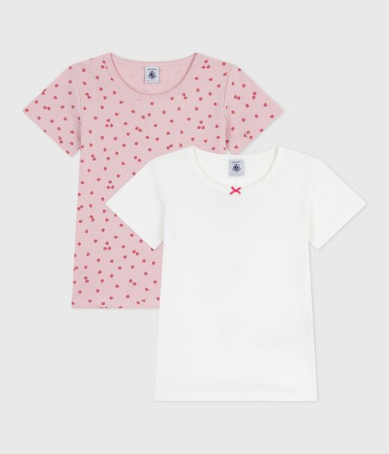Juego de camisetas infantiles de algodón de manga corta con estampado de manzanas variante 1