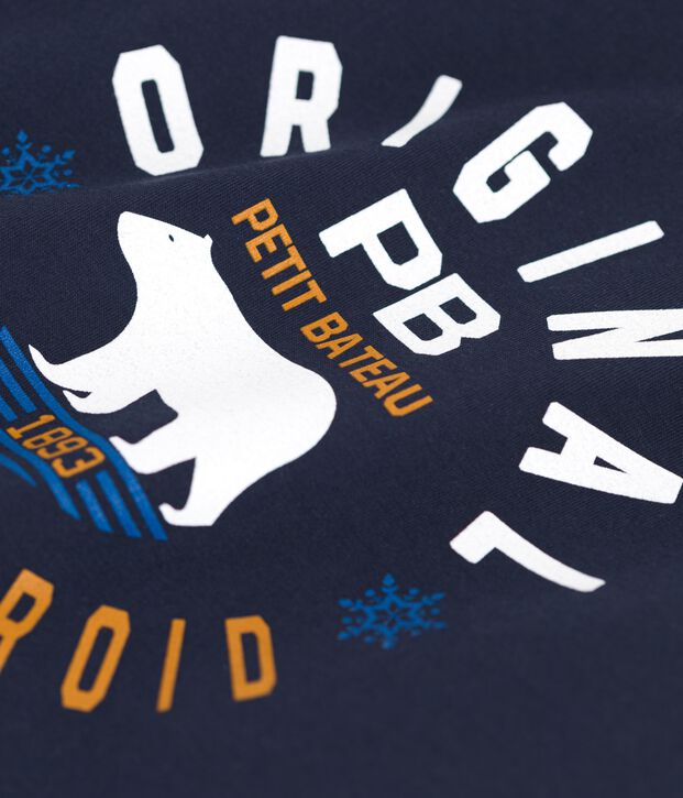Camiseta de manga larga de algod&oacute;n de ni&ntilde;o azul/azul