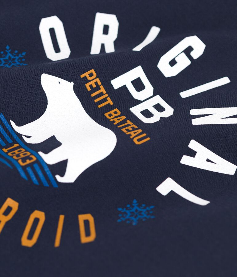 Camiseta de manga larga de algod&oacute;n de ni&ntilde;o azul/azul