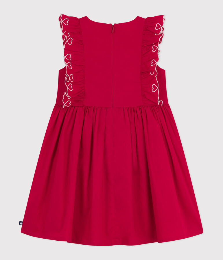 Vestido infantil de algod&oacute;n sin mangas rojo